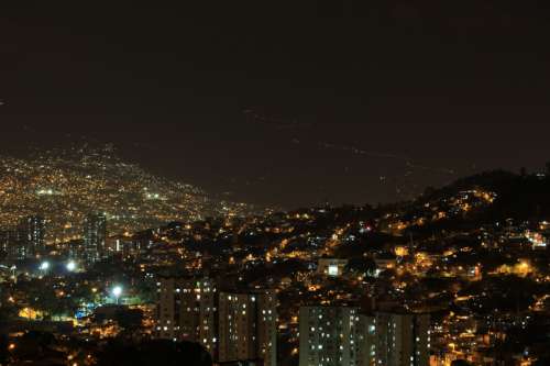 Night Cityscape and lights in Medellin, Colombia free photo