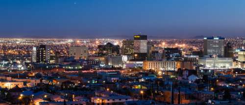 Night Cityscape with lights of El Paso, Texas free photo