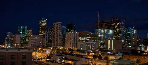 Night Time Cityscape and lights in Denver, Colorado free photo