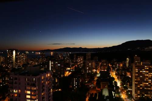 Night Time Cityscape of Vancouver, British Columbia, Canada free photo