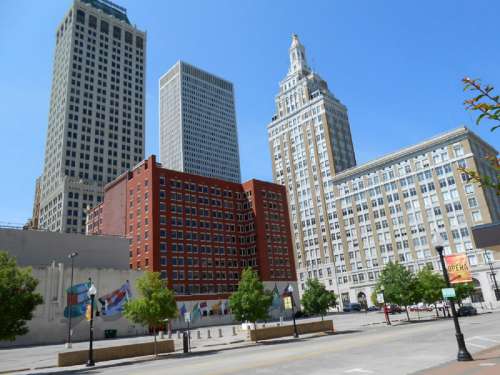 Offices and city block in Tulsa, Oklahoma free photo