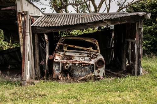 Old Car in Garage in Newcastle, New South Wales, Australia free photo