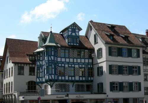 Old houses of St. Gallen in Switzerland free photo