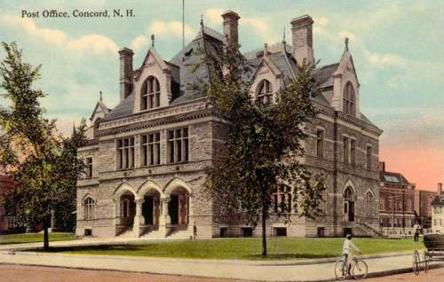 Old Post Office in 1910 in Concord, New Hampshire free photo