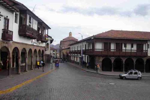 Old streets in the city center in Cusco, Peru free photo