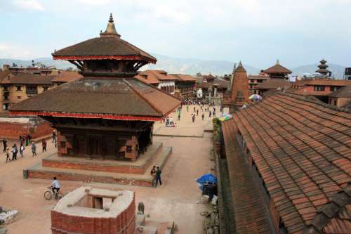 Old Temple in the city in Kathmandu, Nepal free photo