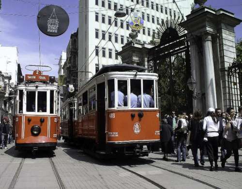 Old Tram system in Istanbul, Turkey free photo