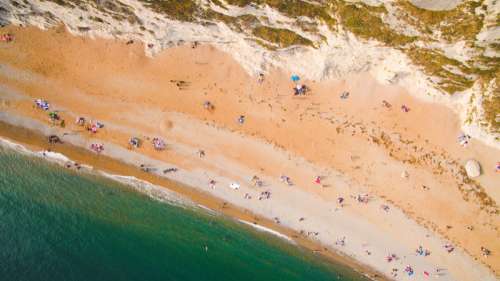 Overhead view of the Beach at Durdle Door, England free photo
