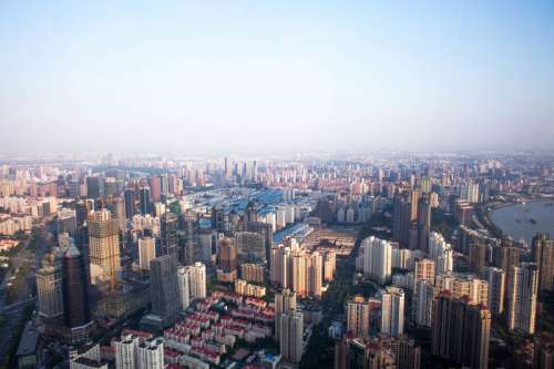 Overlook of Shanghai Cityscape in China free photo