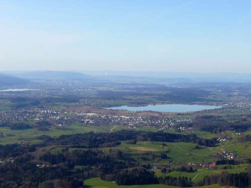 Overlook of Wezikon from Bachtel Tower, Switzerland free photo
