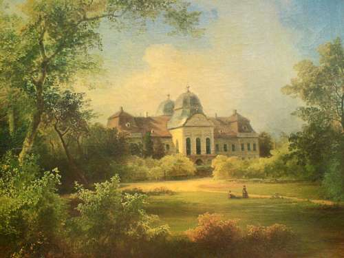 A painting from 1869 representing the palace from Godollo, Hungary free photo