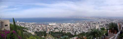 Panorama of Haifa from Mount Carmel in Israel free photo