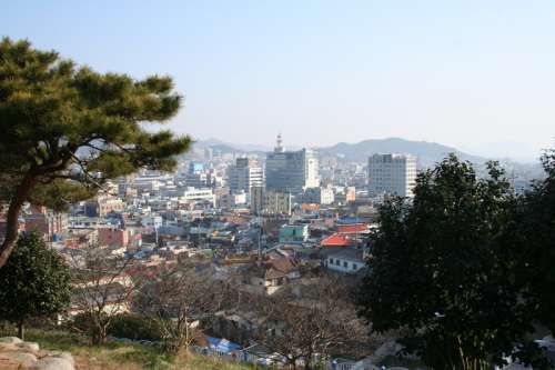 Panorama view of Mokpo from Yudalsan in South Korea free photo