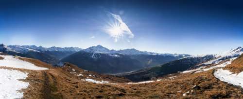 Panoramic of the French Alps free photo