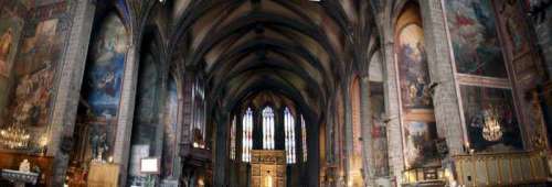 Panoramic view of the Perpignan Cathedral in France free photo