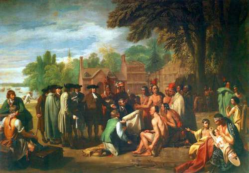 Penn signs treaty with the Indians in Philadelphia, Pennsylvania free photo