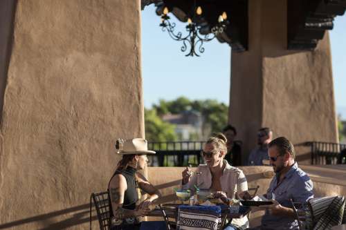 People Dining at the Bell Tower restaurant in Santa Fe, New Mexico free photo