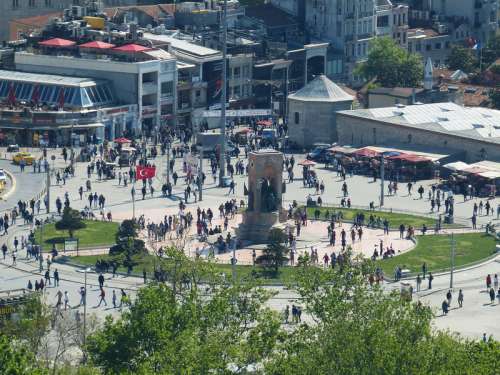 People in the square of Istanbul, Turkey free photo