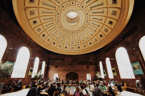 People inside a big hall in Boston, Massachusetts free photo