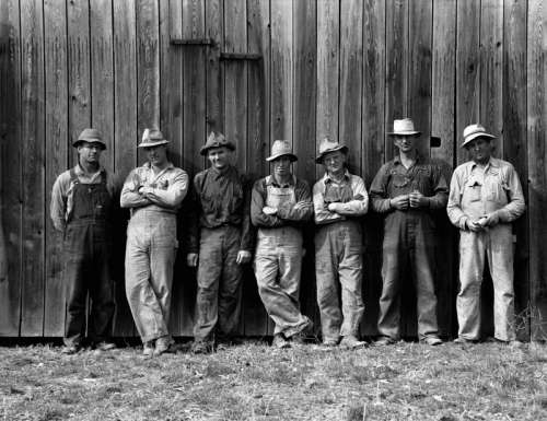 Photo of farmers in West Carlton in 1939 in Oregon free photo