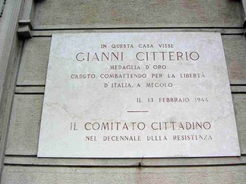 Plaque dedicated to Gianni Citterio in Monza, Italy free photo