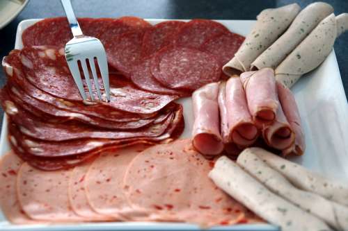 Platter of Ham and other meats free photo
