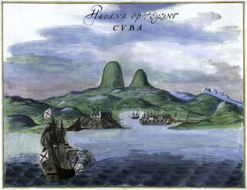 Port of Havana in 1639 in Cuba free photo