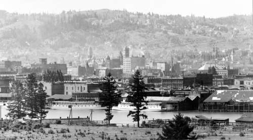 Portland Waterfront in 1898, Oregon free photo