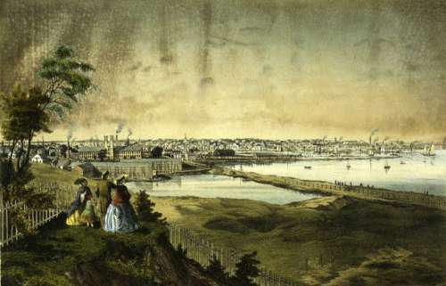 Providence Landscape in the mid nineteenth century, Rhode Island free photo
