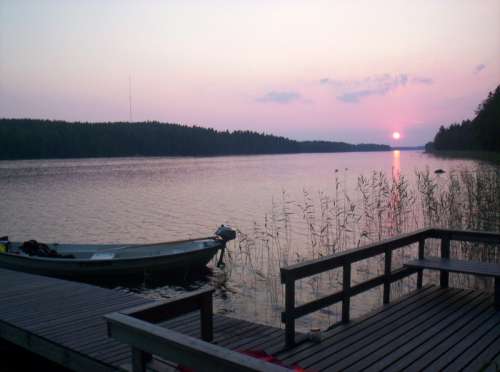 Purple Sunset over Lake Keitele in Aanekoski, Finland free photo