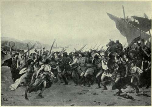 Return of the Victorious Greeks from the Battle of Salamis free photo