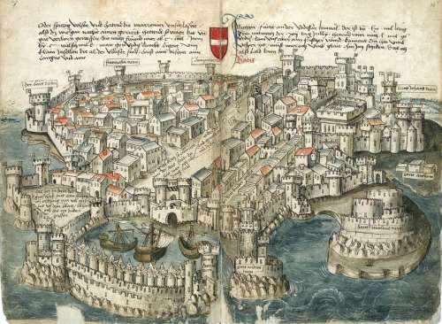 Rhodes city, around 1490 in Greece free photo