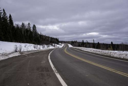 Road in the forest above Grand Marais, Minnesota free photo
