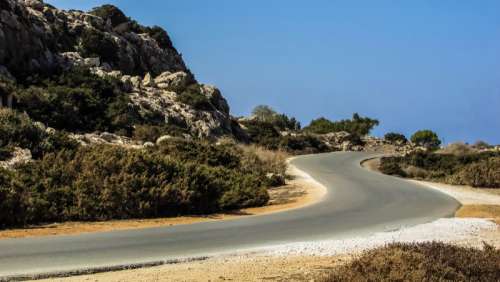 Roadway landscape in Cyprus free photo