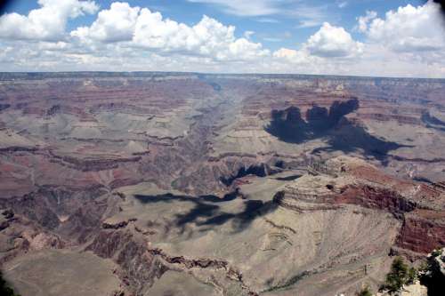 Rough Landscape of the Grand Canyon Under Clouds, Arizona free photo