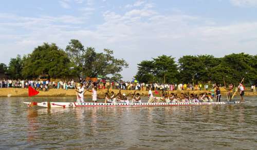 Rowing competition in India free photo
