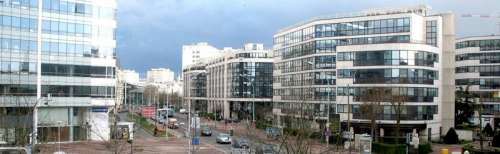 Rue Rouget de Lisle in the Val de Seine business district in Issy Les Moulineaux, France free photo