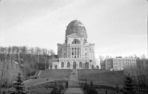 Saint Joseph's Oratory Dome under construction in 1937 in Montreal, Quebec, Canada free photo