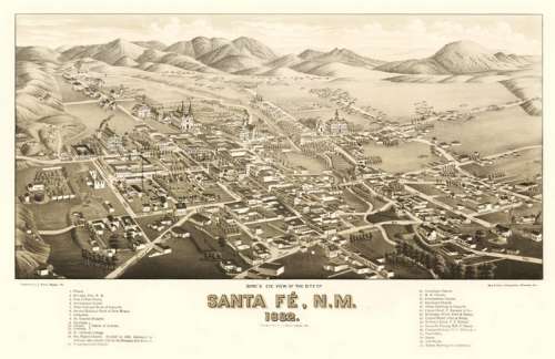 Santa Fe During the Railroad 1882, New Mexico free photo