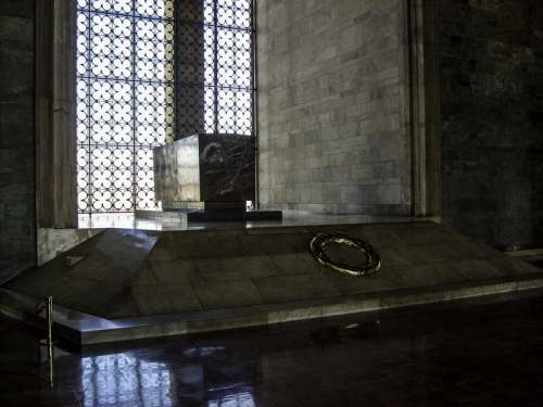  Sarcophagus of Atatürk's tomb inside the Hall of Honor in Ankara, Turkey free photo