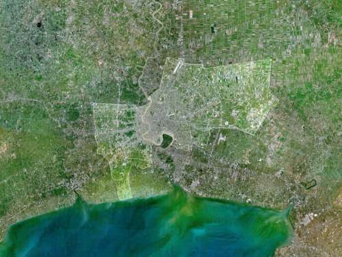 Satellite Image of Bangkok, Thailand free photo