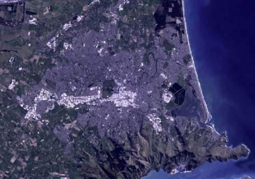 Satellite Image of Christchurch in New Zealand free photo