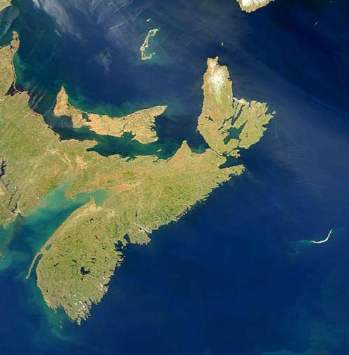 Satellite Image of Nova Scotia free photo
