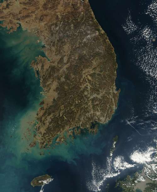 Satellite Image of South Korea free photo