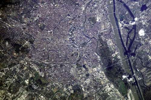 Satellite Image of Vienna in 2002, Austria free photo
