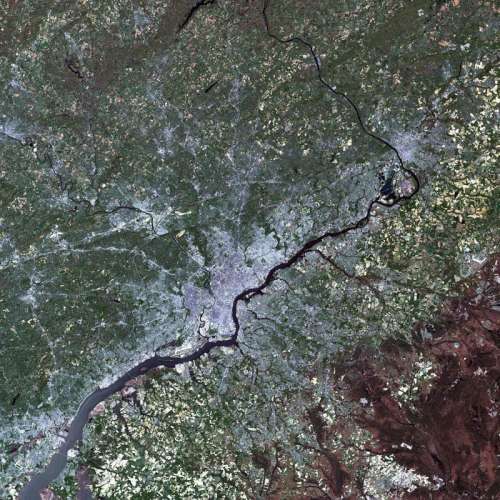 Satellite View of Philadelphia, Pennsylvania free photo