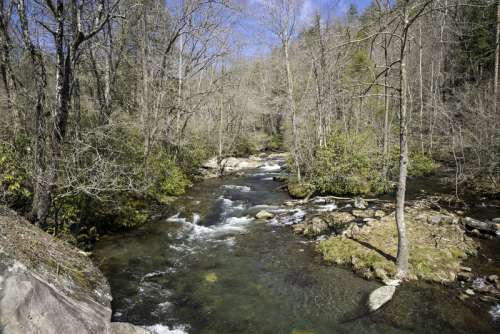 Scenic landscape of the River in Great Smoky Mountains National Park, North Carolina free photo