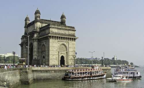 Ships with thousands of people to visit in Mumbai, India free photo