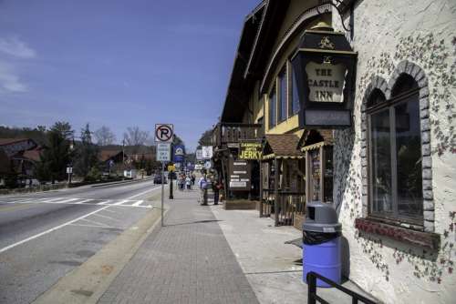 Shops down the street in Alpine Helen, Georgia free photo