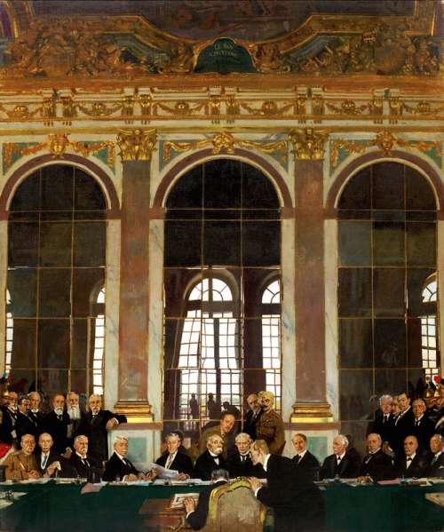 Signing of the Treaty of Versailles in 1919 free photo